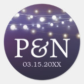 Sticker Rond Monogrammes Mariages du soir (Devant)