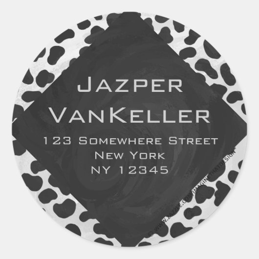 Sticker Rond Monographie dalmate noir et blanc (Devant)