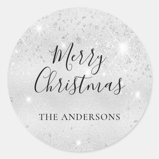 Sticker Rond Monographie de la parties scintillant argent de No (Devant)