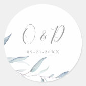 Sticker Rond Monographie de la végétation botanique minimale bl (Devant)