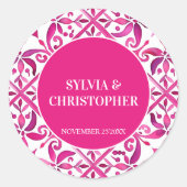 Sticker Rond Monographie de mariage de talavera rose espagnol i (Devant)