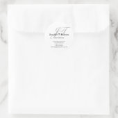 Sticker Rond Monographie de script gris clair moderne (Sac)