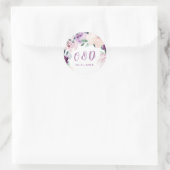 Sticker Rond Monographie du Mariage floral violet botanique en (Sac)
