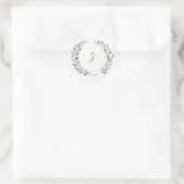 Sticker Rond Monographie feuille d'olive aquarelle rustique (Sac)