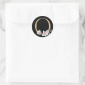 Sticker Rond Monographie florale magnolia en lettre d'or O (Sac)