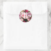 Sticker Rond Monographie rose classique Mariage (Sac)