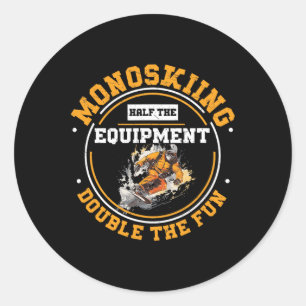 Sticker Rond Monoski Matériel Double Demi Drôle Monoski