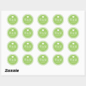Sticker Rond Monostics de mariage ou sceaux vert chic citron (Feuille)