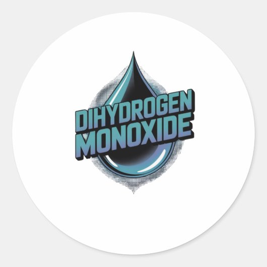 Sticker Rond Monoxyde de dihydrogène (Devant)