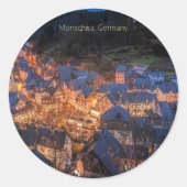 Sticker Rond Monschau, Allemagne - saison festive, (Devant)