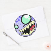 Sticker Rond Monster bleu (Enveloppe)