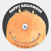Sticker Rond Monster Candy Happy Halloween (Devant)
