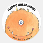 Sticker Rond Monster Candy Happy Halloween (Devant)