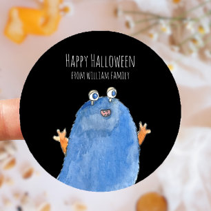 Sticker Rond Monster Candy Happy Halloween