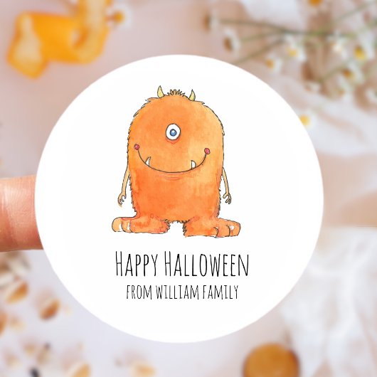 Sticker Rond Monster Candy Happy Halloween