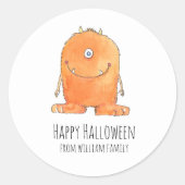 Sticker Rond Monster Candy Happy Halloween (Devant)