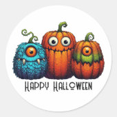 Sticker Rond Monster Citrouilles (Devant)