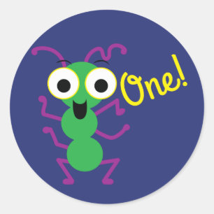 Sticker Rond Monster Cute Funny Anniversaire de enfant Party Th