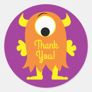 Sticker Rond Monster Cute Funny Anniversaire de enfant Party Th