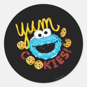 Sticker Rond Monster de biscuits Yum