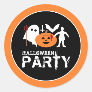 Sticker Rond Monster Gang, fête d'Halloween