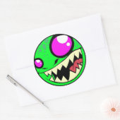 Sticker Rond Monster Green (Enveloppe)