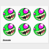 Sticker Rond Monster Green (Feuille)