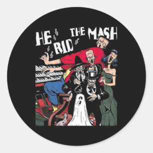 Sticker Rond Monster Mash Halloween Ghoul Ghost