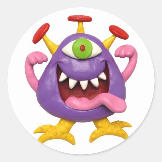 Sticker Rond Monster Party (Devant)