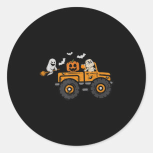 Sticker Rond Monster Truck Ghost Citrouille Costume Halloween G