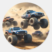 Sticker Rond Monster Trucks Mayhem, (Devant)