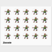 Sticker Rond Monster vert Zombie Halloween (Feuille)