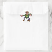 Sticker Rond Monster vert Zombie Halloween (Sac)