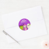 Sticker Rond Monster Whimsical Mash Happy Halloween violet (Enveloppe)