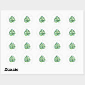 Sticker Rond Monstera feuille autocollant, aquarelle tropicale (Feuille)