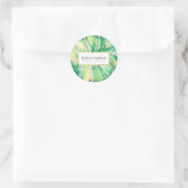 Sticker Rond MONSTERA LEAF éco-florale illustration stylée (Sac)