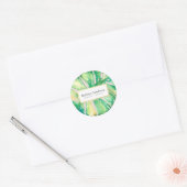 Sticker Rond MONSTERA LEAF éco-florale illustration stylée (Enveloppe)