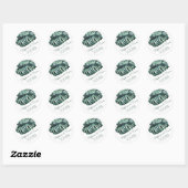 Sticker Rond Monstera Tropical Palm Leaf Mariage Date (Feuille)