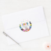 Sticker Rond Monsters Merci fête d'anniversaire (Enveloppe)