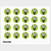 Sticker Rond Monstre bien habillé (Feuille)