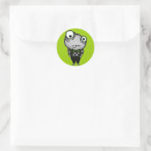 Sticker Rond Monstre bien habillé (Sac)