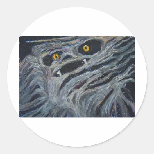 Sticker Rond Monstre dans le bois (Devant)