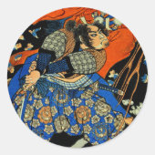 STICKER ROND MONSTRE DE COMBAT SAMURAI (Devant)