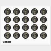 Sticker Rond Monstre de film d'horreur Mummy Dracula Werewolf F (Feuille)
