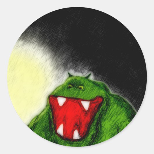 Sticker Rond Monstre de nuit (Devant)