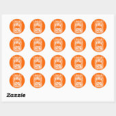Sticker Rond Monstre d'horreur - Orange (Feuille)