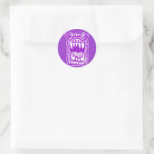 Sticker Rond Monstre d'horreur - violet (Sac)