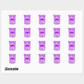 Sticker Rond Monstre d'horreur - violet (Feuille)