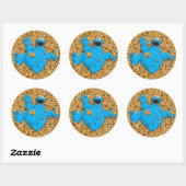 Sticker Rond Monstre et cookies vintages (Feuille)