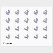 Sticker Rond monstre extraterrestre d'ordinateur violet idiot (Feuille)